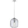 Luce Ambiente e Design LAMPADARIO A SOSPENSIONE NEREIDE ACQUAMARINA 1 LUCE ATTACCO E27 24,5X149,7CM IN VETRO ONDULATO