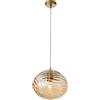 Luce Ambiente e Design LAMPADARIO A SOSPENSIONE NEREIDE CHAMPAGNE 1 LUCE ATTACCO E27 24,8X194,7CM IN VETRO ONDULATO