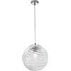 Luce Ambiente e Design LAMPADARIO A SOSPENSIONE NEREIDE TRASPARENTE 1 LUCE ATTACCO E27 33,4X162,5CM IN VETRO ONDULATO