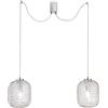 Luce Ambiente e Design LAMPADARIO A SOSPENSIONE NEREIDE TRASPARENTE 2 LUCI ATTACCO E27 20,45X250CM IN VETRO ONDULATO