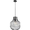 Luce Ambiente e Design LAMPADARIO A SOSPENSIONE OPIUM NERA E TRASPARENTE 1 LUCE ATTACCO E27 30X30X130CM IN METALLO E VETRO