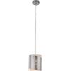 Luce Ambiente e Design LAMPADARIO A SOSPENSIONE PARIS BIANCA E SILVER 1 LUCE ATTACCO E27 20X20X120CM IN VETRO CURVO