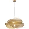 Luce Ambiente e Design LAMPADARIO A SOSPENSIONE RHEI-TARA ORO DOPPIO DIFFUSORE 1 LUCE ATTACCO E27 60X33X150CM