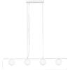 Luce Ambiente e Design LAMPADARIO A SOSPENSIONE ROXY BIANCA 4 LUCI ATTACCO G9 100X10X120CM IN ALLUMINIO E SFERA IN VETRO BIANCA