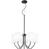 Luce Ambiente e Design LAMPADARIO A SOSPENSIONE SALLY NERA 5 LUCI ATTACCO E14 60X150CM IN METALLO CON PARALUMI