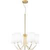 Luce Ambiente e Design LAMPADARIO A SOSPENSIONE SALLY ORO 5 LUCI ATTACCO E14 60X150CM IN METALLO CON PARALUMI
