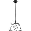 Luce Ambiente e Design LAMPADARIO A SOSPENSIONE SANTANA POLIGONALE NERA 1 LUCE ATTACCO E27 20X20X120CM