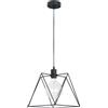 Luce Ambiente e Design LAMPADARIO A SOSPENSIONE SANTANA POLIGONALE NERA 1 LUCE ATTACCO E27 25X25X130CM