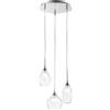 Luce Ambiente e Design LAMPADARIO A SOSPENSIONE SKYLINE DOPPIO VETRO TRASPARENTE E BIANCO SATINATO 3 LUCI ATTACCO G9 35X120CM