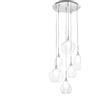 Luce Ambiente e Design LAMPADARIO A SOSPENSIONE SKYLINE DOPPIO VETRO TRASPARENTE E BIANCO SATINATO 6 LUCI ATTACCO G9 35X120CM