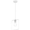 Luce Ambiente e Design LAMPADARIO A SOSPENSIONE SMITH BIANCA E NICKEL 1 LUCE ATTACCO E27 19,5X10X160CM IN METALLO