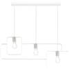 Luce Ambiente e Design LAMPADARIO A SOSPENSIONE SMITH BIANCA E NICKEL 3 LUCI ATTACCO E27 88,5X150CM IN METALLO