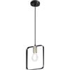 Luce Ambiente e Design LAMPADARIO A SOSPENSIONE SMITH NERA E ORO 1 LUCE ATTACCO E27 19,5X10X160CM IN METALLO