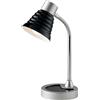 Luce Ambiente e Design LAMPADA DA SCRIVANIA LEONARDO NERA 1 LUCE ATTACCO E14 13X39CM