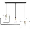 Luce Ambiente e Design LAMPADARIO A SOSPENSIONE SMITH NERA E ORO 3 LUCI ATTACCO E27 88,5X150CM IN METALLO