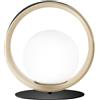 Luce Ambiente e Design LAMPADARIO A SOSPENSIONE SONETTO NERA E ORO 1 LUCE ATTACCO G9 24X24X25CM IN ALLUMINIO E VETRO