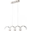 Luce Ambiente e Design LAMPADARIO A SOSPENSIONE SPIRALE LED HELIX BIANCA E ARGENTO 20W 1680LM 3000K 80X13,5X120CM