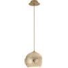 Luce Ambiente e Design LAMPADARIO A SOSPENSIONE VANITY ORO 1 LUCE ATTACCO E27 20X20X120CM IN VETRO DECORO FOGLIA ORO