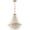 Luce Ambiente e Design LAMPADARIO A SOSPENSIONE VIENNA ORO 4 LUCI ATTACCO E14 45X120CM IN CRISTALLO K9