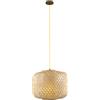 Luce Ambiente e Design LAMPADARIO A SOSPENSIONE ZEN IN BAMBU' E DIFFUSORE IN TERMOPLASTICA 1 LUCE ATTACCO E27 40X40X120CM