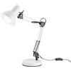 Luce Ambiente e Design LAMPADA DA LETTURA ARCHITETTO BIANCA CON BASE DI APPOGGIO E FISSAGGIO AL TAVOLO 1 LUCE ATTACCO E27 42X15X60CM