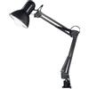 Luce Ambiente e Design LAMPADA DA LETTURA ARCHITETTO NERA CON BASE DI APPOGGIO E FISSAGGIO AL TAVOLO 1 LUCE ATTACCO E27 42X15X60CM