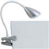 Luce Ambiente e Design LAMPADA DA LETTURA LED HEGEL ARGENTO CON PINZA 3,7W 450LM 4000K 9,5X9,5X33CM