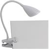 Luce Ambiente e Design LAMPADA DA LETTURA LED HEGEL BIANCA CON PINZA 3,7W 450LM 4000K 9,5X9,5X33CM