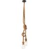 Luce Ambiente e Design LAMPADARIO INDUSTRIAL A SOSPENSIONE ROPE CANAPA 2 LUCI ATTACCO E27 150CM