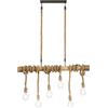 Luce Ambiente e Design LAMPADARIO INDUSTRIAL A SOSPENSIONE ROPE CANAPA 6 LUCI ATTACCO E27 100X150CM