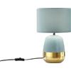 Luce Ambiente e Design LUME SIOUX VERDE PAVONE E ORO 1 LUCE ATTACCO E27 22X22X45CM IN CERAMICA E VELLUTO