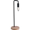 Luce Ambiente e Design LUME SUSHI NERO CON LEGNO NATURALE 1 LUCE ATTACCO E14 14X45CM