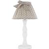 Luce Ambiente e Design LUME SWEET BIANCO CON PARALUME CUORI TORTORA 1 LUCE ATTACCO E14 22X41CM