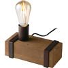 Luce Ambiente e Design LUME TEXAS LEGNO ANTICHIZZATO E METALLO MARRONE 1 LUCE ATTACCO E27 22X10X14CM