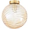 Luce Ambiente e Design PLAFONIERA NEREIDE CHAMPAGNE 1 LUCE ATTACCO E27 25X25CM IN VETRO ONDULATO
