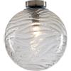 Luce Ambiente e Design PLAFONIERA NEREIDE TRASPARENTE 1 LUCE ATTACCO E27 25X25CM IN VETRO ONDULATO