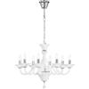 Luce Ambiente e Design LAMPADARIO SOFFIO BIANCO E CROMO 8 LUCI ATTACCO E14 71X120CM IN VETRO SOFFIATO