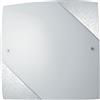 Luce Ambiente e Design PLAFONIERA PARIS BIANCA E SILVER 3 LUCI ATTACCO E27 40X9,6X40CM IN VETRO CURVO