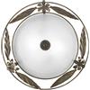 Luce Ambiente e Design PLAFONIERA RICCIO BIANCA 2 LUCI ATTACCO E27 40X40X12CM IN VETRO SATINATO E DECORI