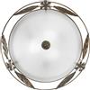 Luce Ambiente e Design PLAFONIERA RICCIO BIANCA 3 LUCI ATTACCO E27 50X50X11,6CM IN VETRO SATINATO E DECORI