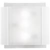 Luce Ambiente e Design PLAFONIERA RIGHE BIANCA 3 LUCI ATTACCO E27 38X7,5X35CM CON DOPPIO VETRO