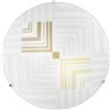 Luce Ambiente e Design PLAFONIERA SEVENTY BIANCA 2 LUCI ATTACCO E27 30X30X10CM IN VETRO CURVATO