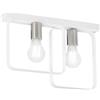 Luce Ambiente e Design PLAFONIERA SMITH BIANCA E NICKEL 2 LUCI ATTACCO E27 41,5X5X27CM IN METALLO
