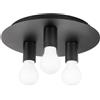 Luce Ambiente e Design PLAFONIERA STRIKE NERA 3 LUCI ATTACCO E27 30X30X86CM IN METALLO