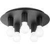 Luce Ambiente e Design PLAFONIERA STRIKE NERA 5 LUCI ATTACCO E27 35X35X86CM IN METALLO