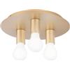 Luce Ambiente e Design PLAFONIERA STRIKE ORO 3 LUCI ATTACCO E27 30X30X86CM IN METALLO
