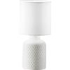 Luce Ambiente e Design LUMETTO RAVELLO BIANCO 1 LUCE ATTACCO E14 15X32CM IN CERAMICA CON PARALUME IN TESSUTO