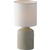 Luce Ambiente e Design LUMETTO RAVELLO GRIGIO E BIANCO 1 LUCE ATTACCO E14 15X32CM IN CERAMICA CON PARALUME IN TESSUTO