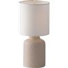 Luce Ambiente e Design LUMETTO RAVELLO ROSA ANTICO E BIANCO 1 LUCE ATTACCO E14 15X32CM IN CERAMICA CON PARALUME IN TESSUTO