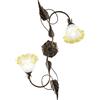 Luce Ambiente e Design PLAFONIERA TRISTANO MARRONE 2 LUCI ATTACCO E14 40X20X65CM IN METALLO E VETRO